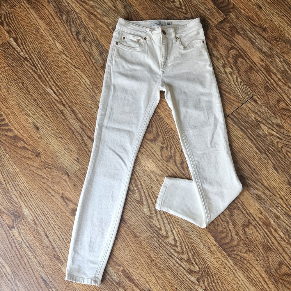 Vineyard Vines White High Rise Skinny Jeans Women 24 Summer Chic Minimalist Logo